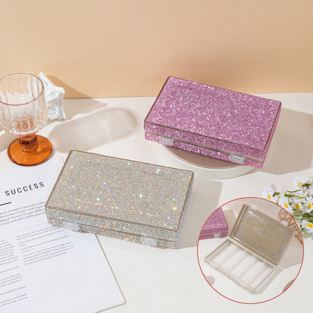 Luxury Skincare Containers - Luxury Shiny Rhinestone Storage Box Dual