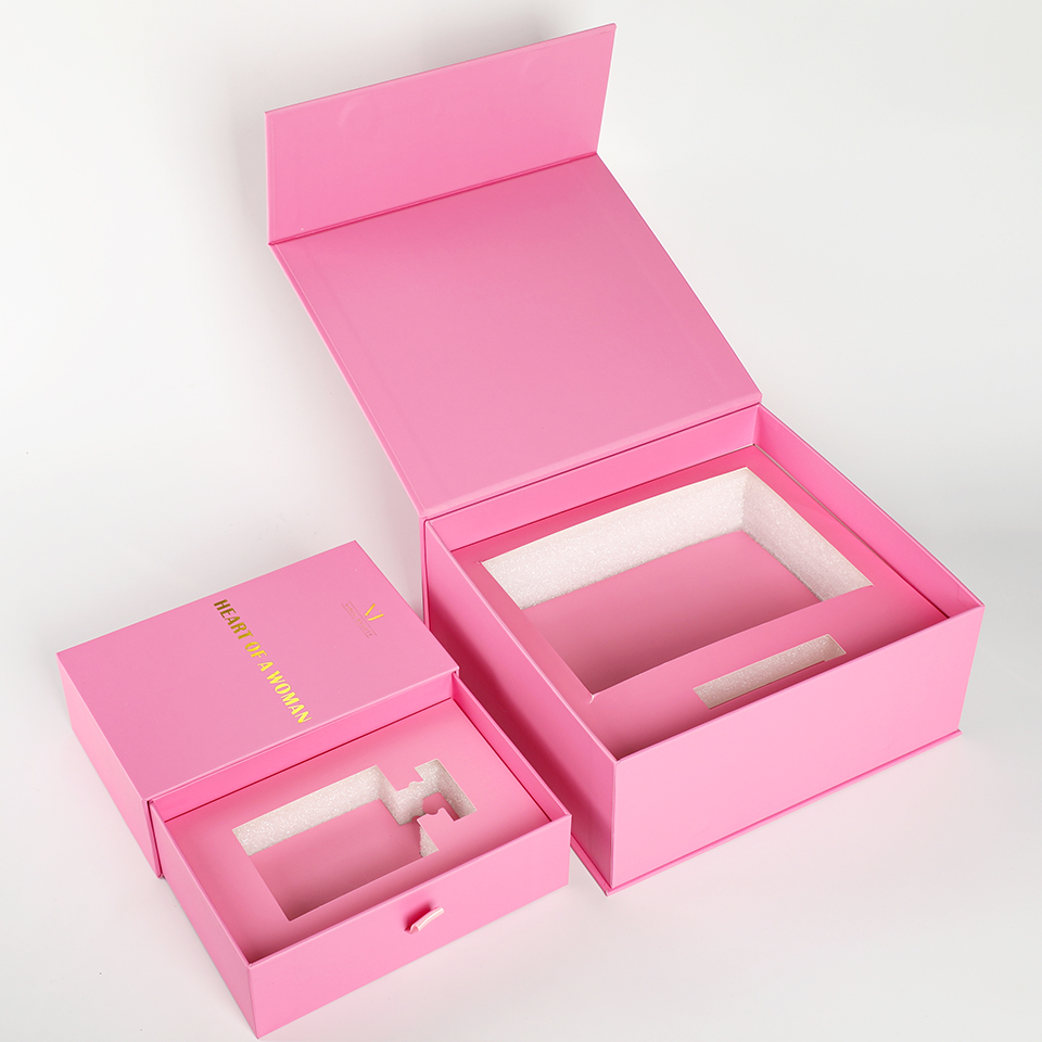 Luxury Skincare Gift Box - Custom Luxury Pink With Paper Foam