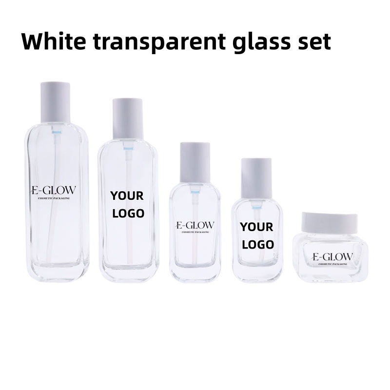 Luxury Skincare Bottles - 【Logo Custom】1Pcs Luxury Clear Glass Skincare