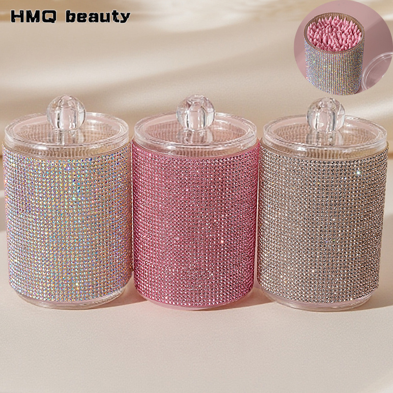 Luxury Skincare Containers - Luxury Diamond Cotton Swab Storage Box