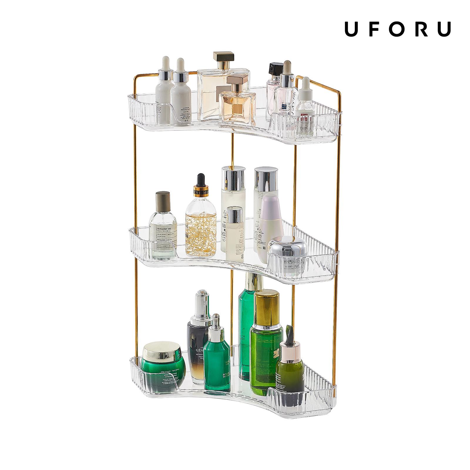Luxury Skincare Tray - 3 Tier Clear Bathroom Organizer Corner