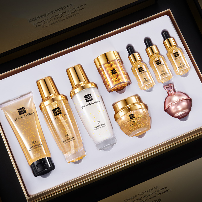 Women 24K Gold Skin Care Set 9 - Luxury Skincare Cleanser recension och pris