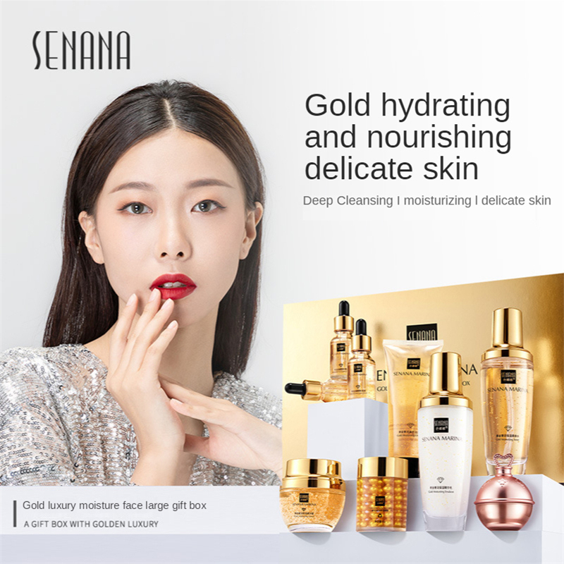 Women 24K Gold Skin Care Set 9 - Luxury Skincare Cleanser recension och pris
