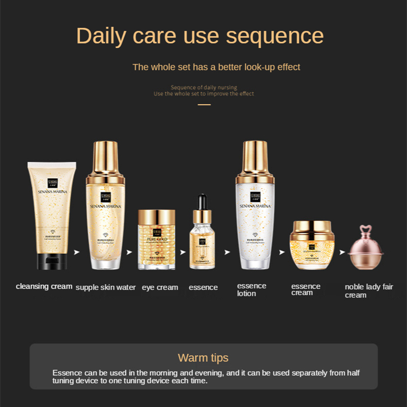 Women 24K Gold Skin Care Set 9 - Luxury Skincare Cleanser recension och pris