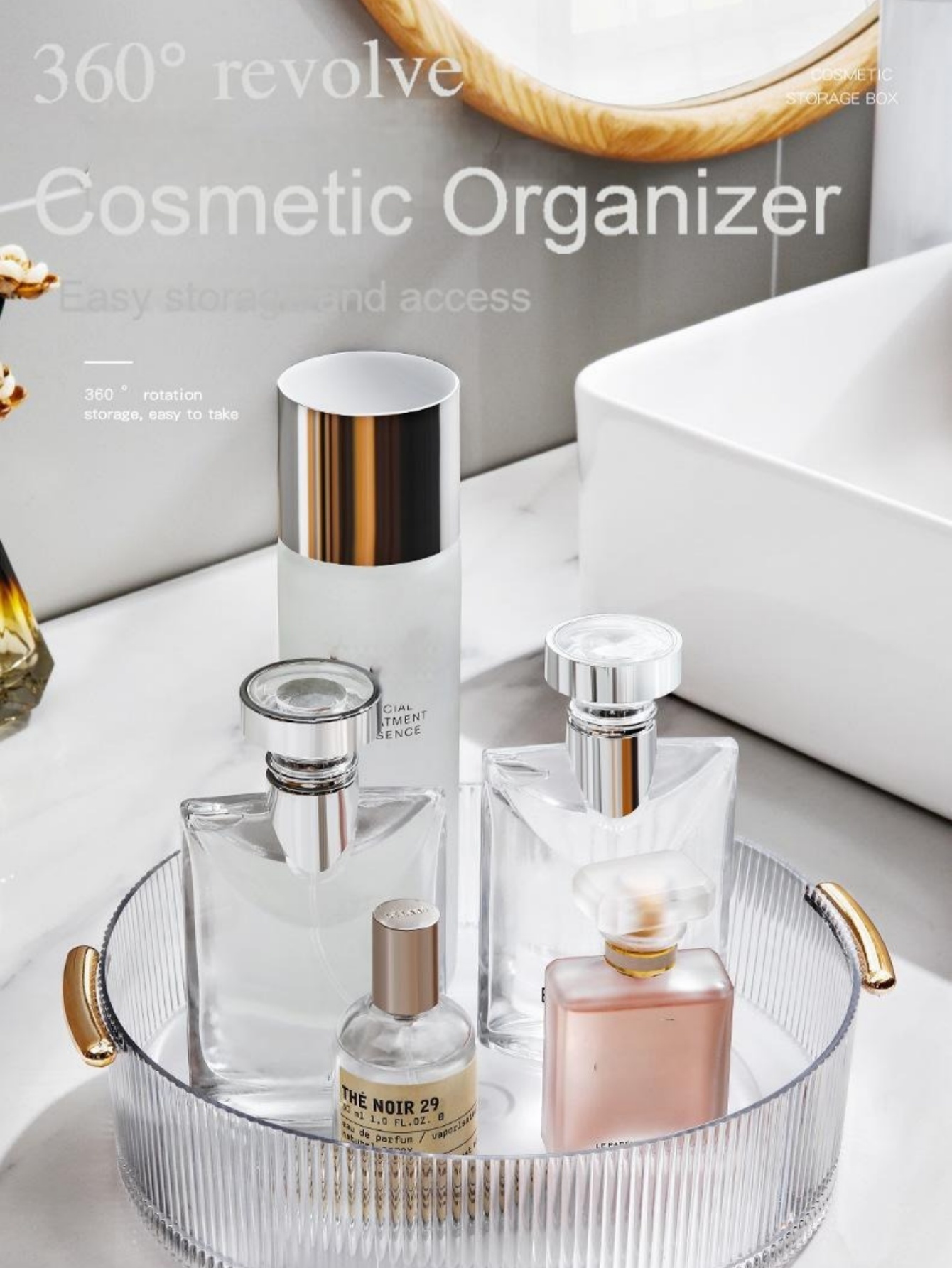 Vertical Ribbed Transparent Ma - Luxury Skincare Tray recension och pris