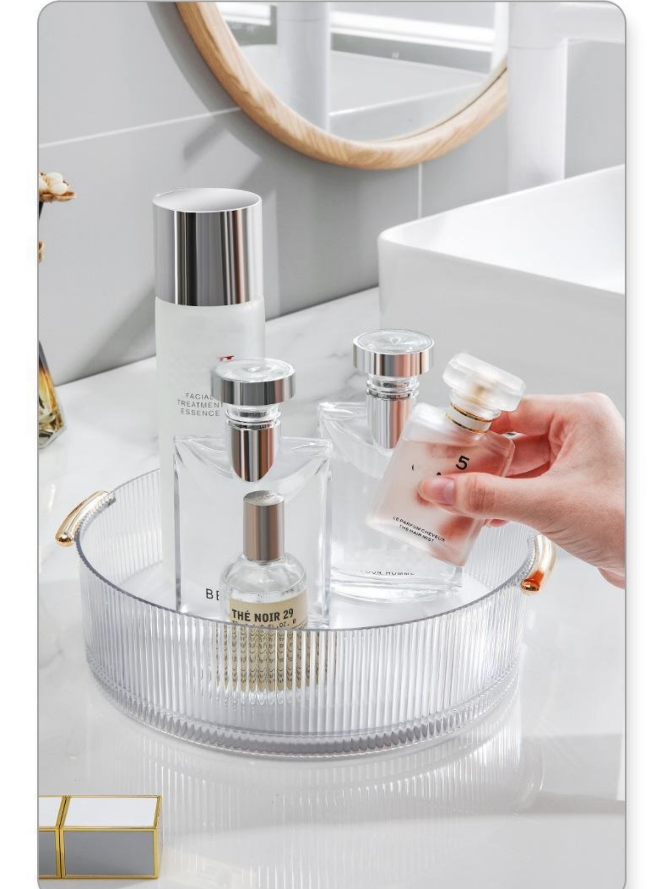 Vertical Ribbed Transparent Ma - Luxury Skincare Tray recension och pris