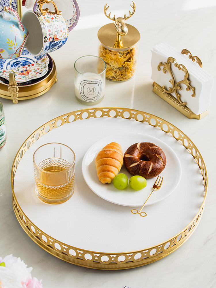 Light luxury mirror brass rota - Luxury Skincare Tray recension och pris