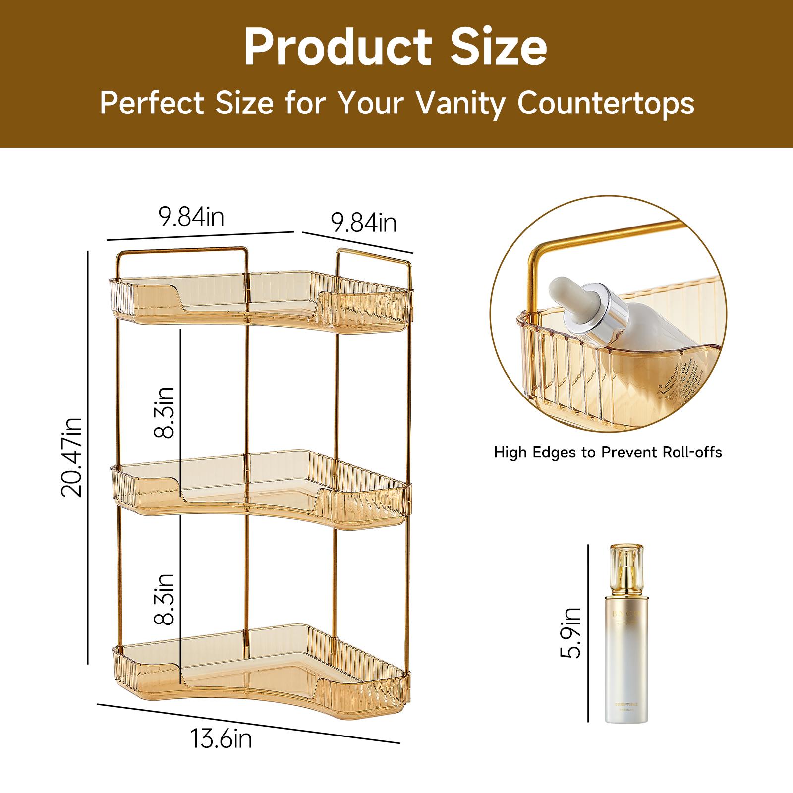 3-Tier Clear Corner Bathroom C - Luxury Skincare Tray recension och pris